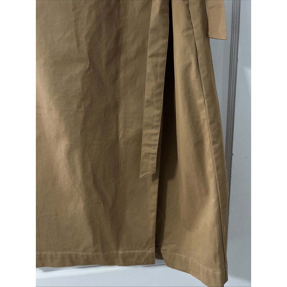 Banana Republic Factory Camel Chino Wrap A- Line Midi Skirt Sz 8 - Picture 3 of 10